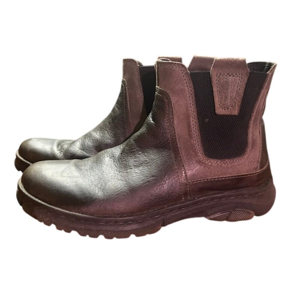 Born Mens Brown Leather Chelsea Boots Slip On Lug Sole Made Mexico 10M
